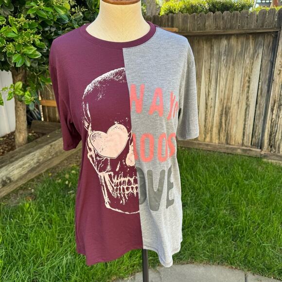 Love Tribe Skull Choose Love Graphic T-Shirt Women's size Small - Picture 1 of 10